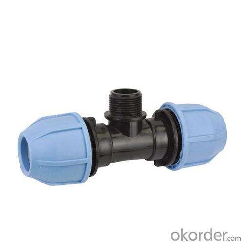 Plastic Pipe and Fittings High Quality 90 Tee with Threaded Male Take Off System 1