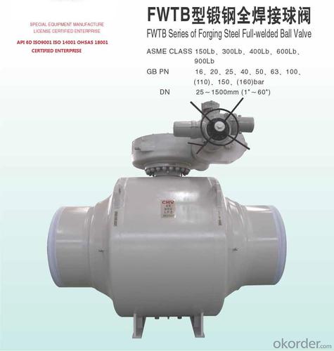 BALL VALVE of Forging Steel Full-welded  API6D/CE/ISO9001 CERTIFIED System 1