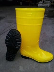 Yellow PVC Safety Boots with Steel Toecap and  Midsole CE EN20345