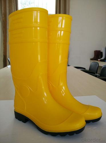 Yellow PVC Safety Working Boots with Steel Toecap and  Midsole System 1