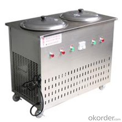 2 Pan Durable Fry Ice Cream Machine with Good Quality System 1