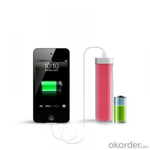 Charger fashional portable Lipstick Power Bank 2000mAh with real Capacity