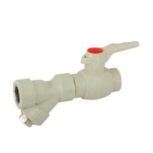 B Type PPR Plastic Ball Valve with Brass Core and Filter System 1
