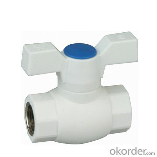 Plastic Bulkhead Pipe Fittings E5 Type PPR Ball Valve Double Female Threaded with Brass Ball System 1