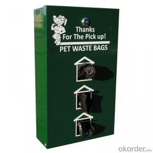Aluminum Pet Waste Station for Pet Waste Disposal with Roll Bags Power Coated Green Color