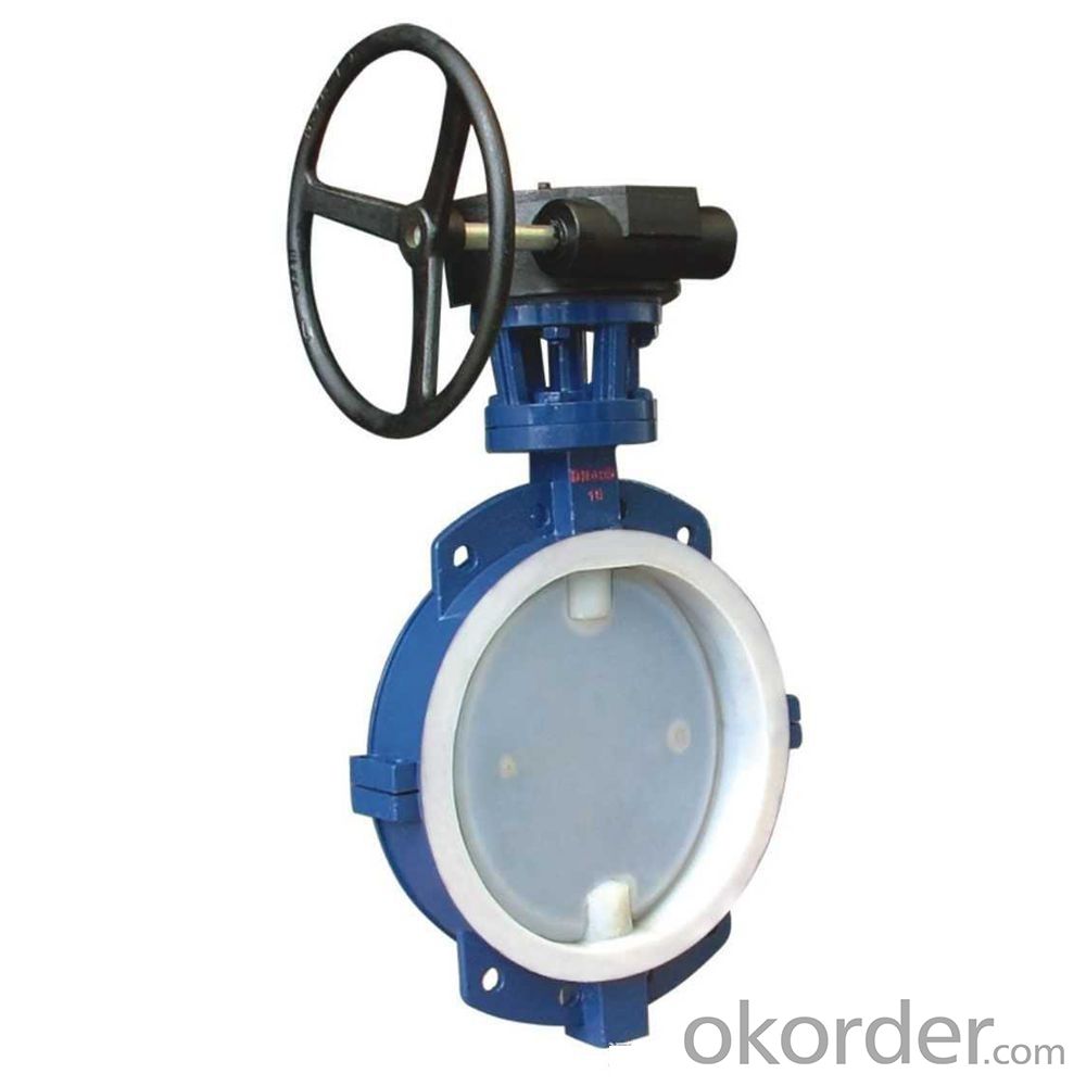 BUTTERFLY VALVE PTFE LINED/COVERED DUCTILE IRON