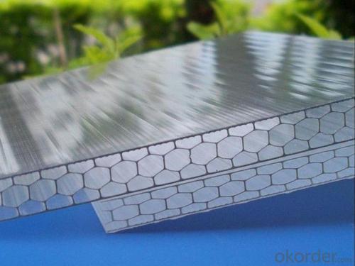 6mm,8mm,10mm thickness colored honeycomb polycarbonate hollow sheet for greenhouse System 1