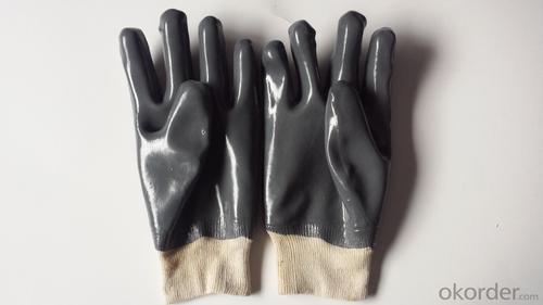 M101-01 grey PVC Coated smooth knit wrist glove for working System 1