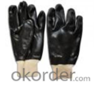 M101-01 black PVC Coated smooth knit wrist glove