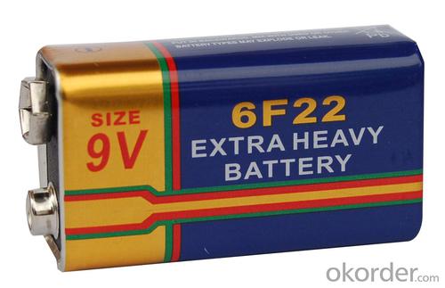 Extra Long Life super heavy duty battery 6F22 9V / Carbon Zinc battery System 1