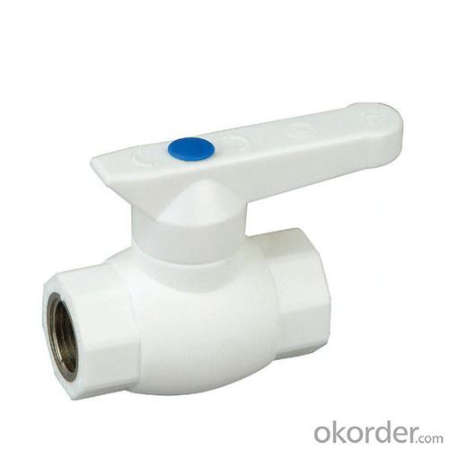 PVC Plastic Pipe Fittings E3 Type PP-R Double Female Threaded Ball Valve with Brass Ball System 1