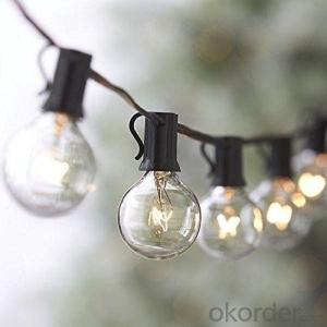 UL CE Spool E12 sockets G40 incandescent globe bulb Christmas holiday decorative string lights System 1
