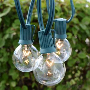 G50 Incandescent Bulb Patio Light String ,E12,25Bulbs with UL Listed for Decoration