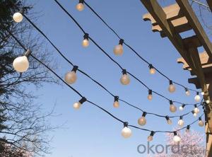 G50 Patio Globe String Lights with 25 Bulbs for Decoration (Black Wire) System 1