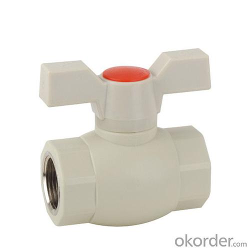 Water Pipe Fittings Plastic F5 Type PPR Single Female Threaded Ball Valve with Brass Ball System 1