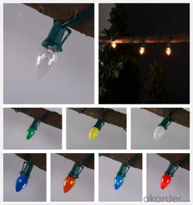 C7 Incandescent bulb light string decorative light waterproof hanging socket outdoor light System 1