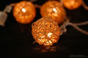 Rattan ball light string decorative light waterproof hanging socket outdoor light