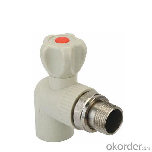 Plastic Pipe Crimp Fittings PP-R Angle Radiator Brass Ball Valve with SPT Brand System 1