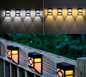 Outdoor Powered  Light Sensor Fence Wall Lamp for Garden Yard Path Lamp Driveway