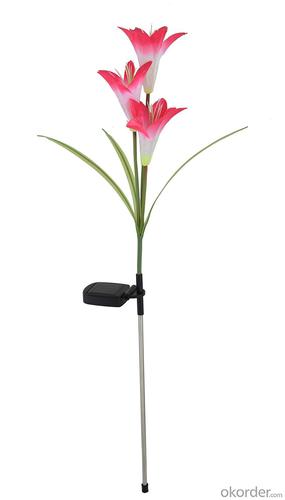 Solar LED Lily Flower Light Color Changing Energy Saving LED Lamp System 1