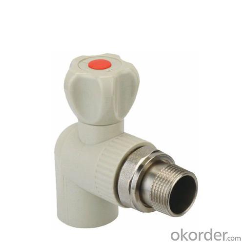 PP-R Angle Radiator Brass Ball Valve Plastic Pipe Fittings Threaded System 1