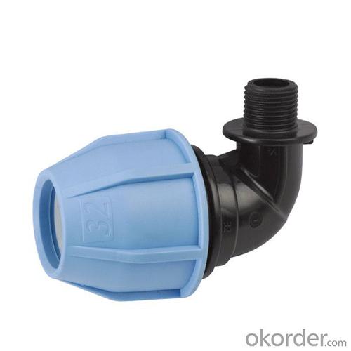 Corrugated Plastic Pipe Fittings PP-R 90° Elbow with Threaded Male Take Off System 1