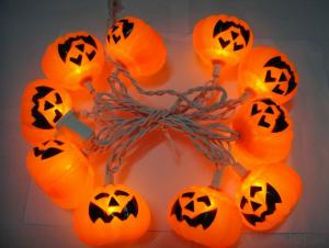 Pumpkin Light String with 5.5 feet 10 Lights for Holiday and Party Decoration. System 1