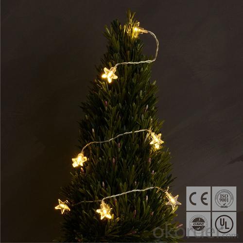 Star 3AA Battery Operated Mini LED Light String with 20 Lights for Decoration. System 1