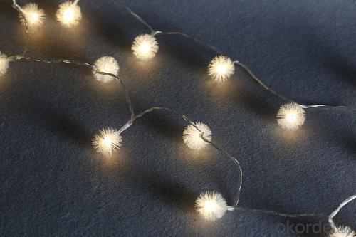 Ball-flower 3AA Battery Operated Mini LED Light String with 20 Lights for Decoration. System 1