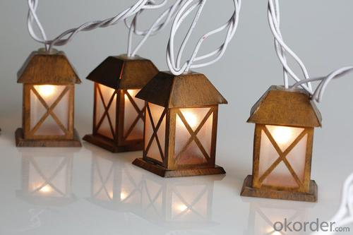 Metal House Light String with 5.5 Feet 10 Lights for Holiday and Party Decoration. System 1