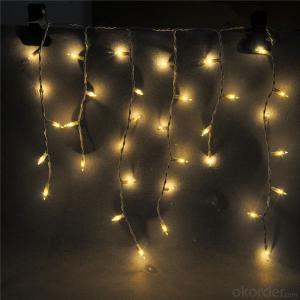 Incandescent Bulb Curtain Light String with 100 Lights 20 Drops for Christmas and Party Decoration.