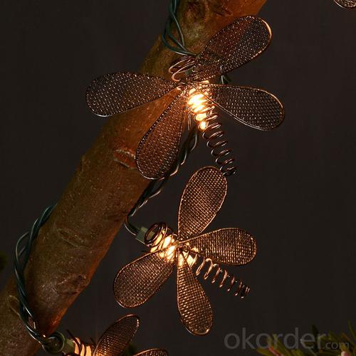 Dragonfly Light String with 5.5 Feet 10 Lights for Holiday and Party Decoration. System 1