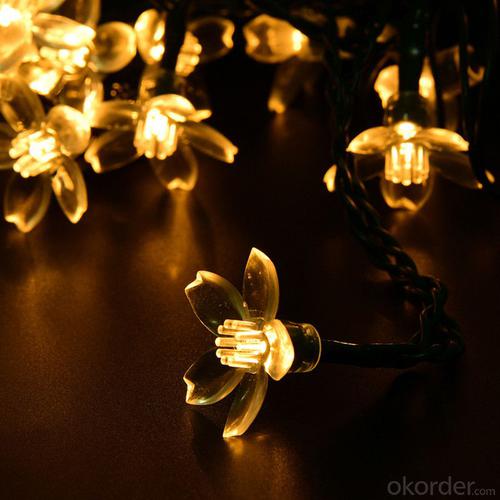 UL Listed Sakura Solar Light String with 5 Meters 20 Lights for Christmas and Party Decoration. System 1