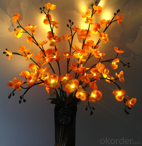 Orange Led Artificial Butterfly Orchid Flowers with Led Light System 1