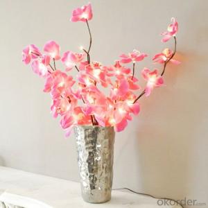 Pink Decorative LED PU Natural Artificial Butterfly Orchid Flower Light System 1