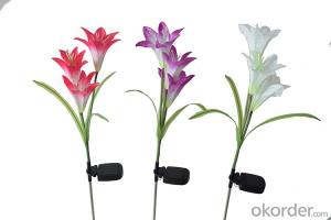 Outdoor Decorative Solar LED Lily Flower Lights for Garden Yard Year-round, Great Gift