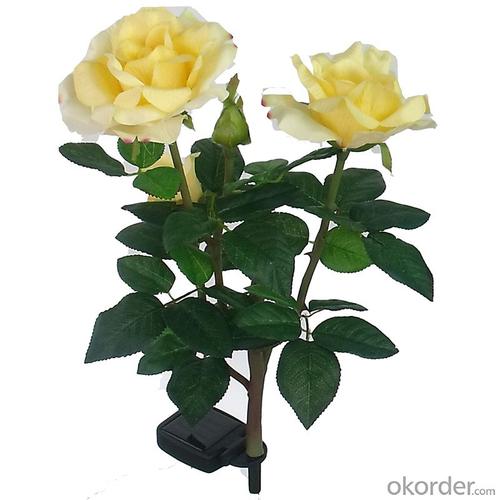 Solar Powered Blossom Yellow Rose Lights Decorative Lighting for Garden,Patio, Yard, Home,, Parties System 1