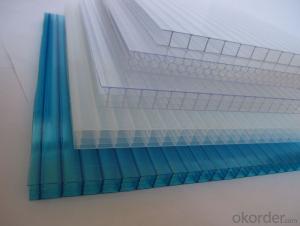 PC hollow solid sheet with colored 2100 max width mm