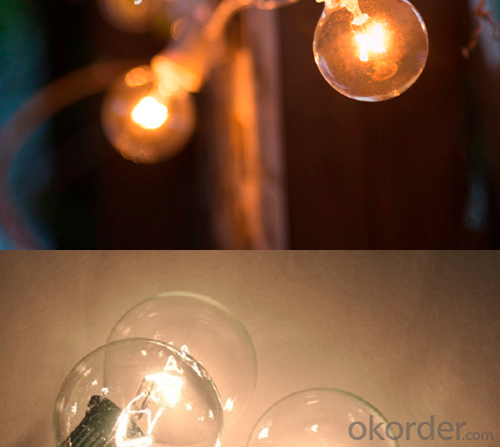 Patio lights G40 Party Globe Vintage String Lights, Holiday Backyard lack/White/Green Color System 1