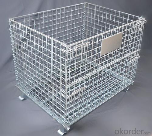 Warehouse Metal Folding Storage Wire Mesh Cage Container System 1