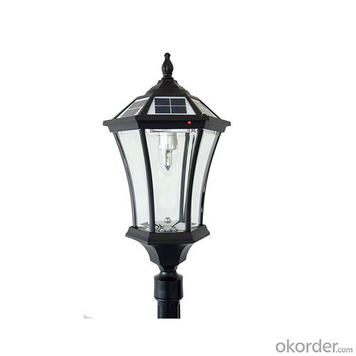 Super Bright Black and Golden Solar Lamp Post Garden Light Solar Panel System 1