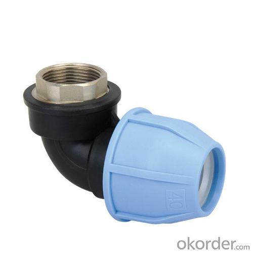 90° Eblow Female with Brass Threaded Insert Metal To Plastic Pipe Fitting System 1