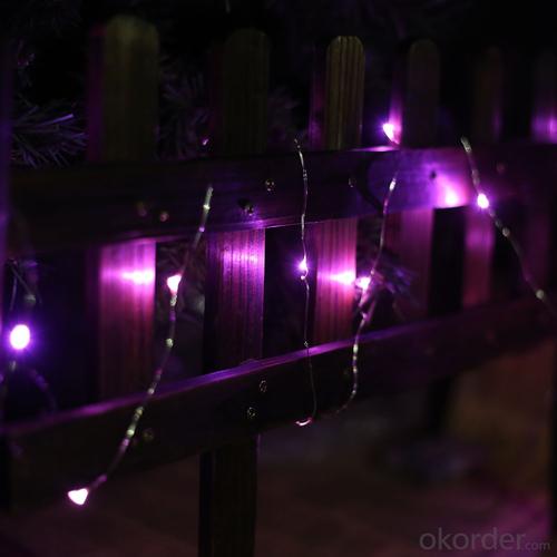 Pink Copper Wire Outdoor Led String Christmas Lights with Remote Control and Power Supply System 1