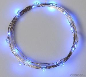 Blue Battery Operated LED Copper Wire String Lights for  Holidays Party Wedding Decoration