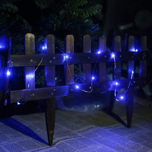 Blue Copper Wire Outdoor Led String Christmas Lights with Remote Control and Power Supply System 1