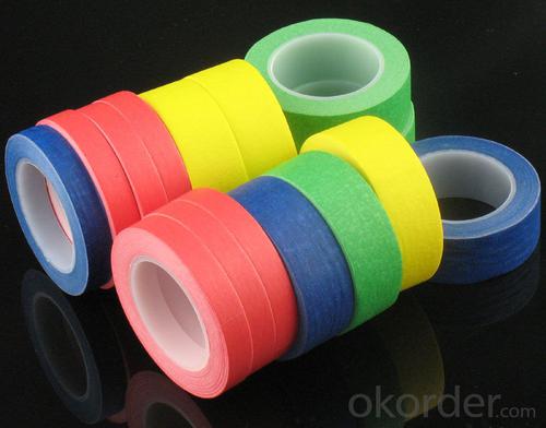 Colorful Skin Heat Resistant Masking Tape for Concrete with Paper Attached Crepe Paper Tape System 1