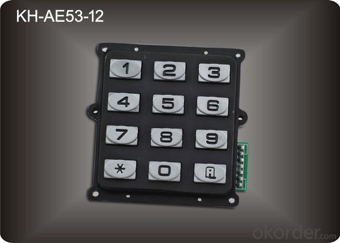 AntI-vandal Metal Numeric Keypad IP 65,12 button Entry Keypad KH-AE53-12 System 1