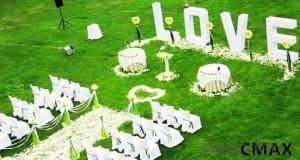 Wedding site artificial grass