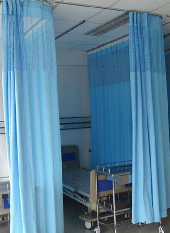 blue bed cubicle partition antibacterial hospital curtain 