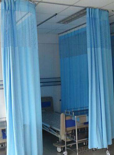 blue antibacterial cubicle curtain for hospital System 1